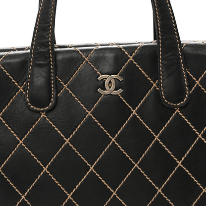 Chanel Calfskin Wild Stitch Large Tote Black 8 of 15