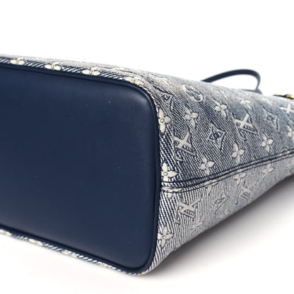 Louis Vuitton Monoglam Neverfull MM Blue 10 of 12