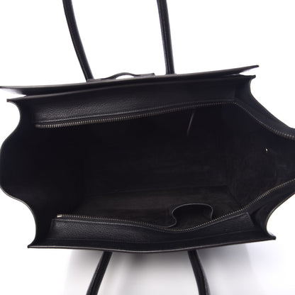 Celine Drummed Calfskin Mini Luggage Black 5 of 10