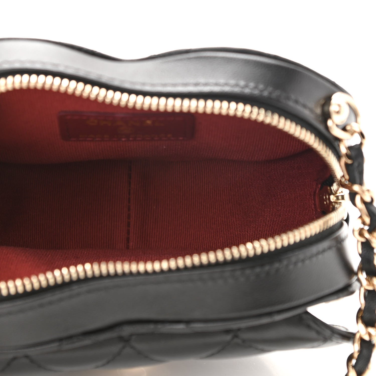Chanel Lambskin Quilted CC In Love Heart Clutch With Chain Black 5 of 11