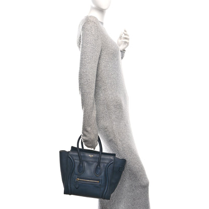 Celine Smooth Calfskin Micro Luggage Navy Blue 2 of 9