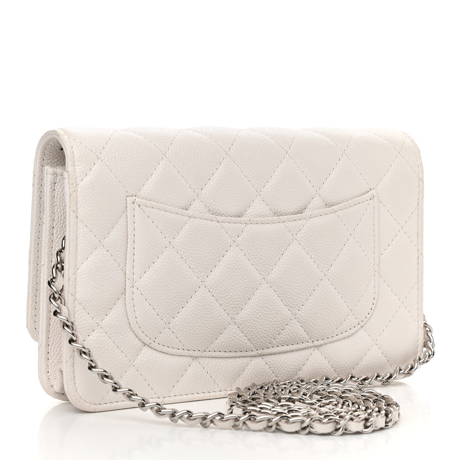 Chanel Caviar Quilted Wallet On Chain WOC White 3 of 14