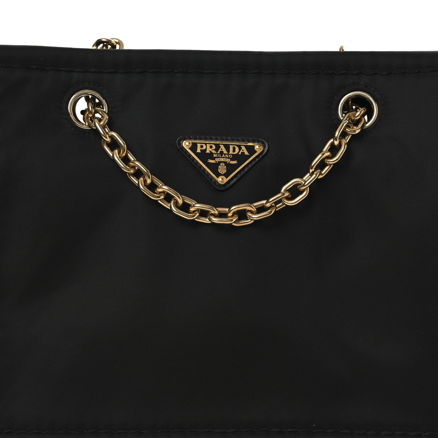 Tessuto Nylon Chain Shoulder Bag Black