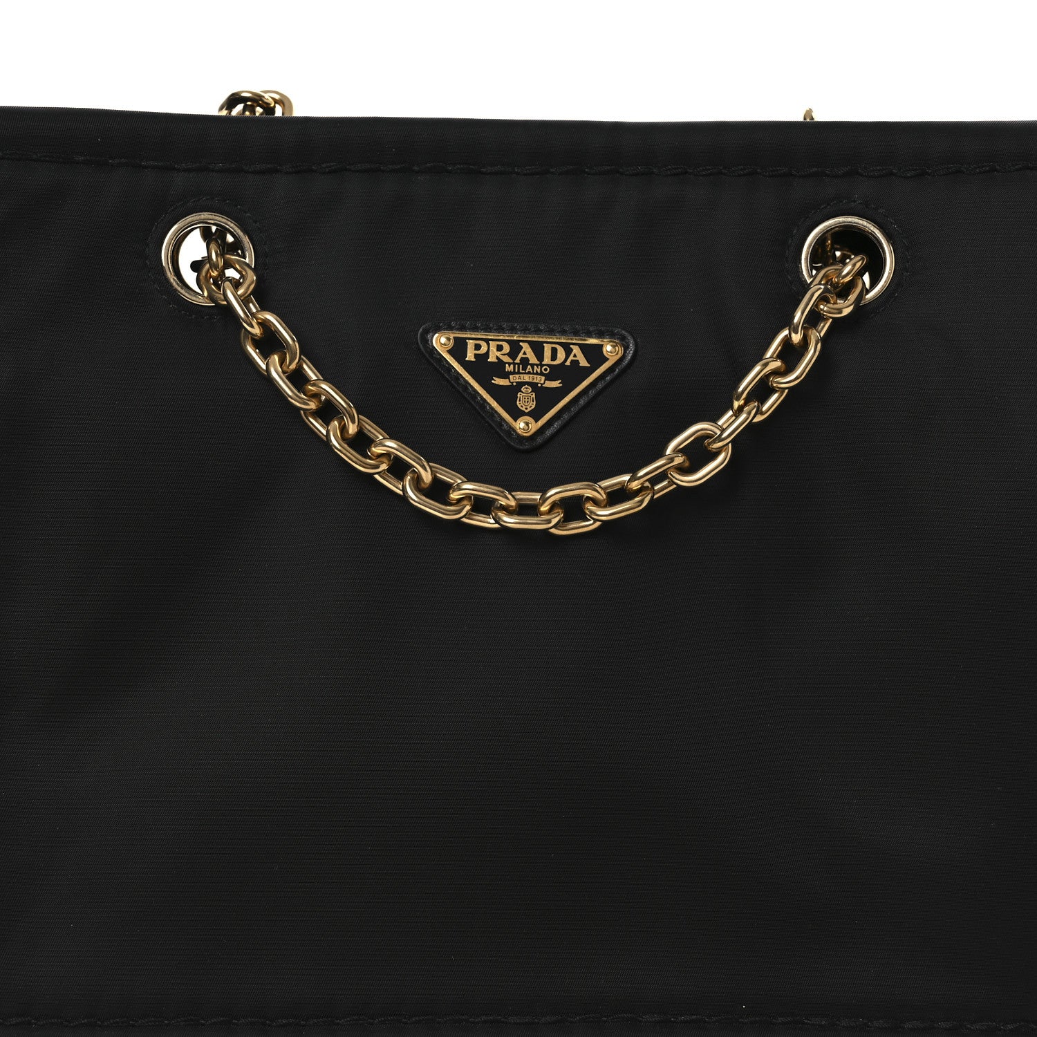 Prada Tessuto Nylon Chain Shoulder Bag Black 8 of 10
