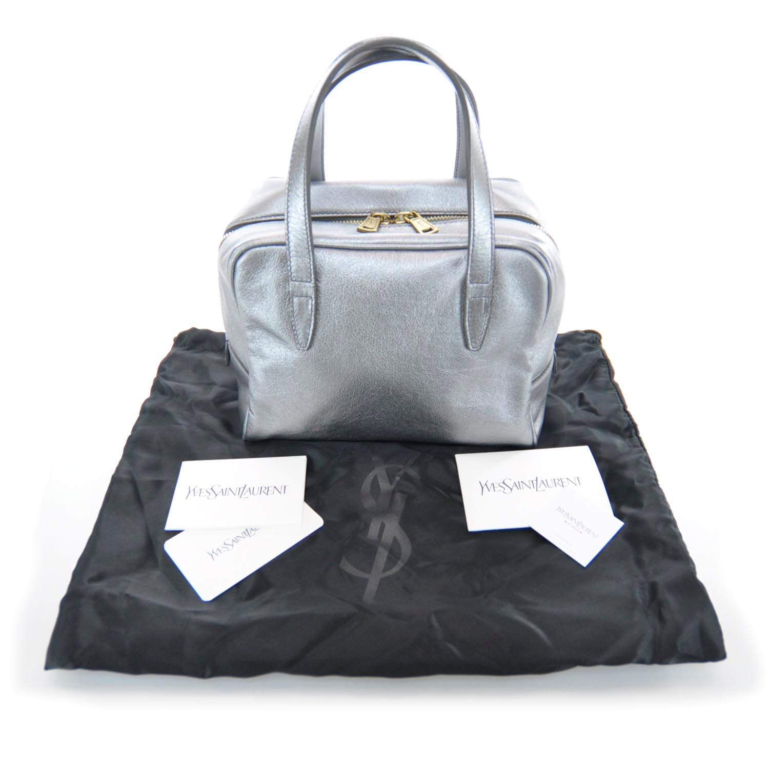 Saint Laurent Leather Y-Mail Mini Bag Metallic 3 of 10