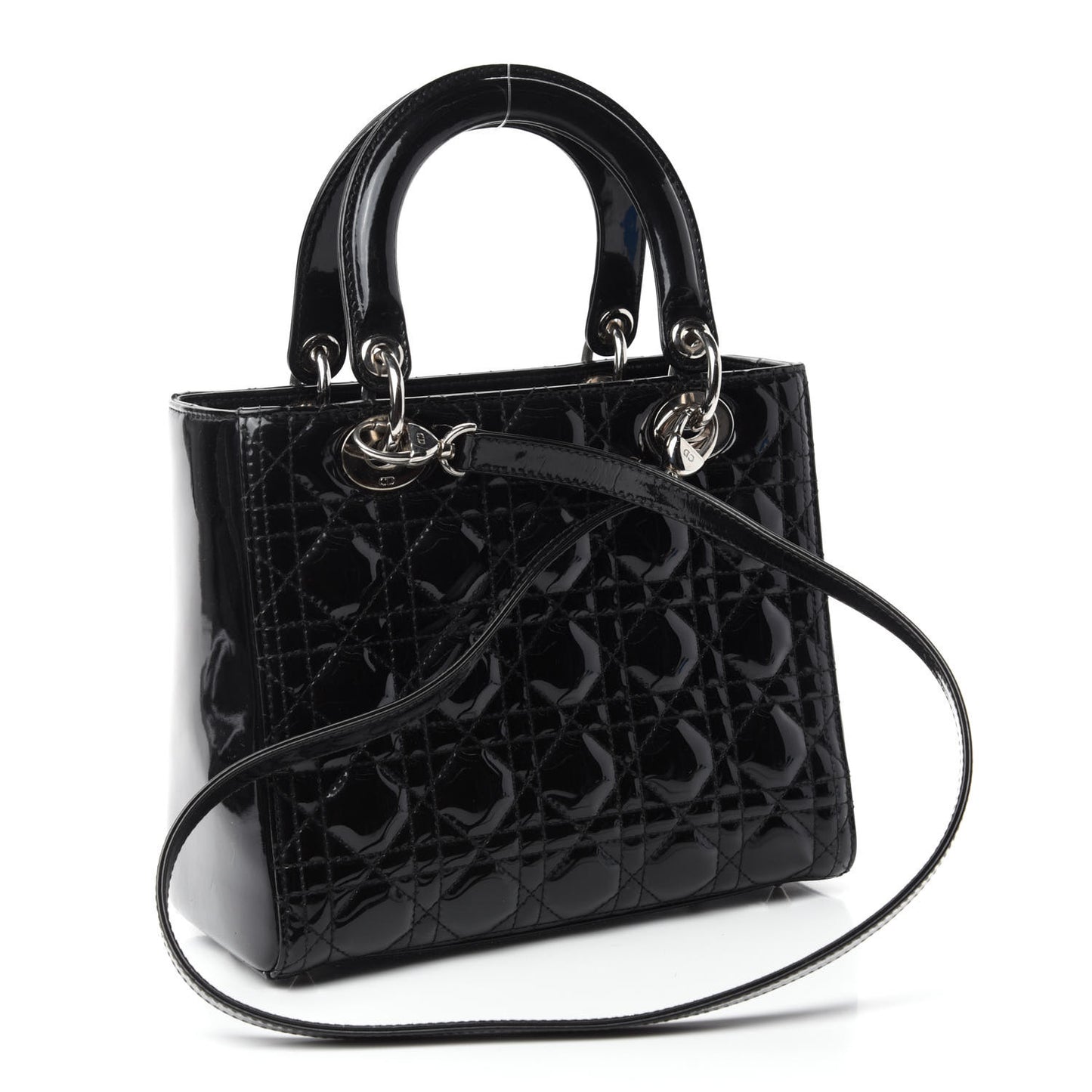Patent Cannage Medium Lady Dior Black