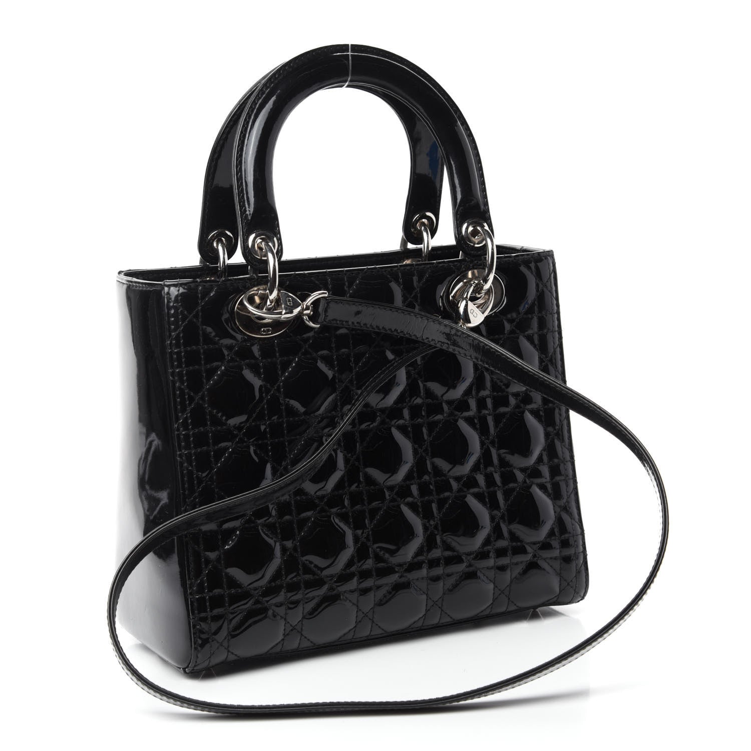 Christian Dior Patent Cannage Medium Lady Dior Black 3 of 10