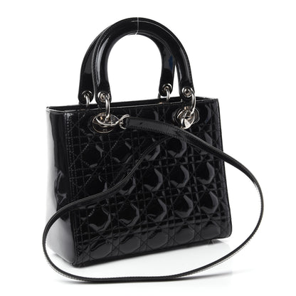 Christian Dior Patent Cannage Medium Lady Dior Black 3 of 10
