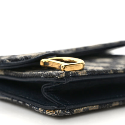 Christian Dior Oblique Saddle Card Holder Blue 8 of 11