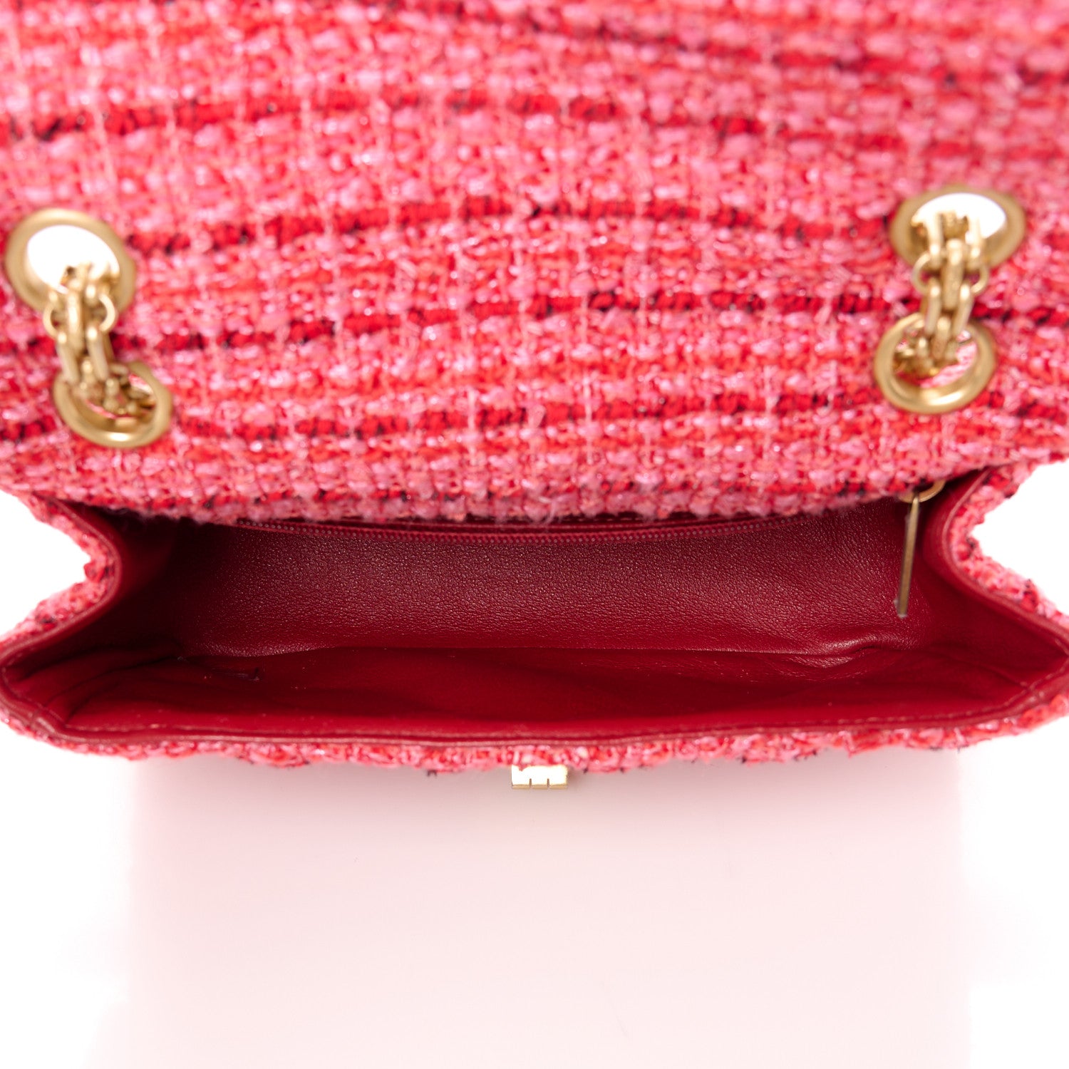 Chanel Tweed Quilted Mini 2.55 Reissue Flap Red Ecru Black 5 of 11