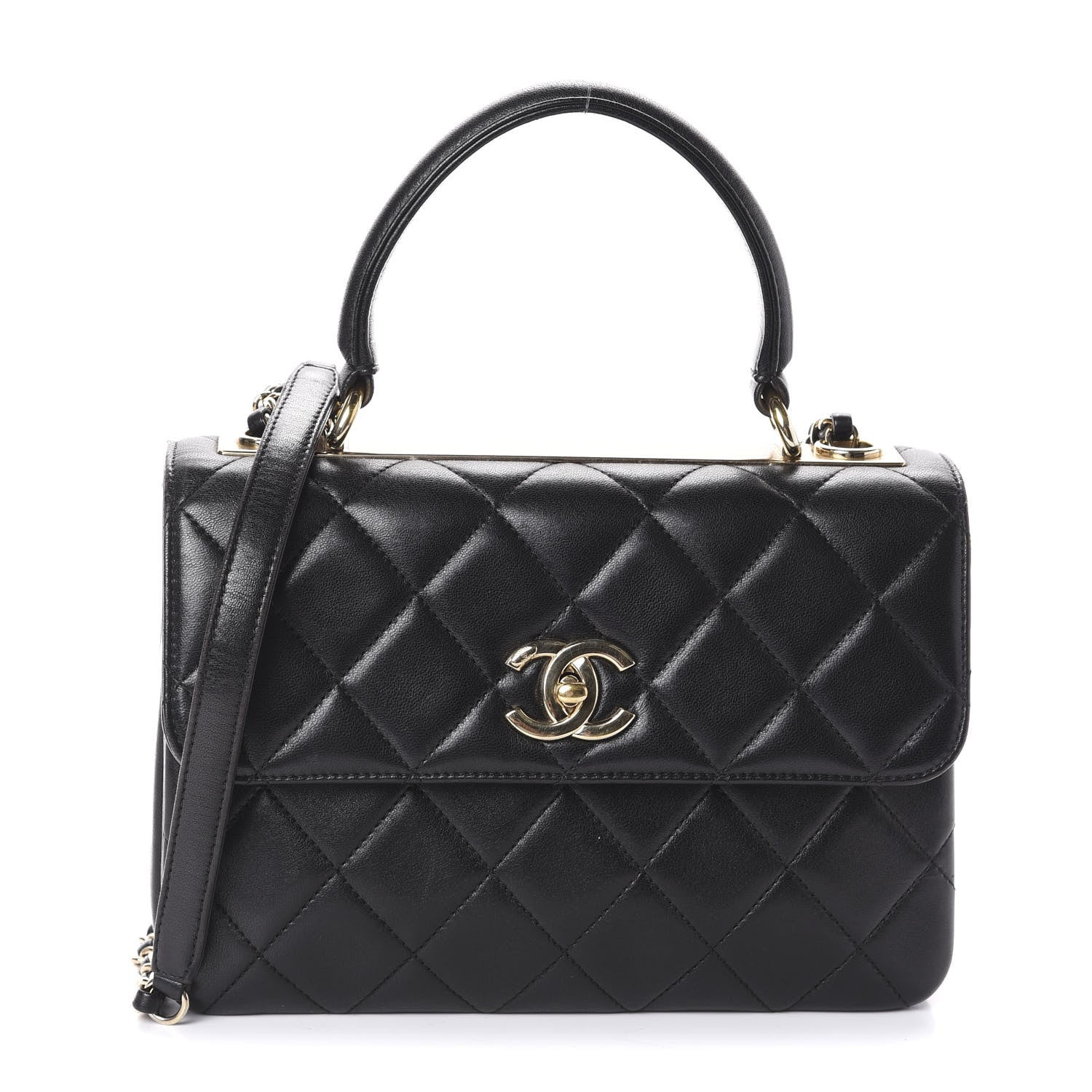 Chanel Lambskin Quilted Small Trendy CC Dual Handle Flap Bag Black 1 of 11