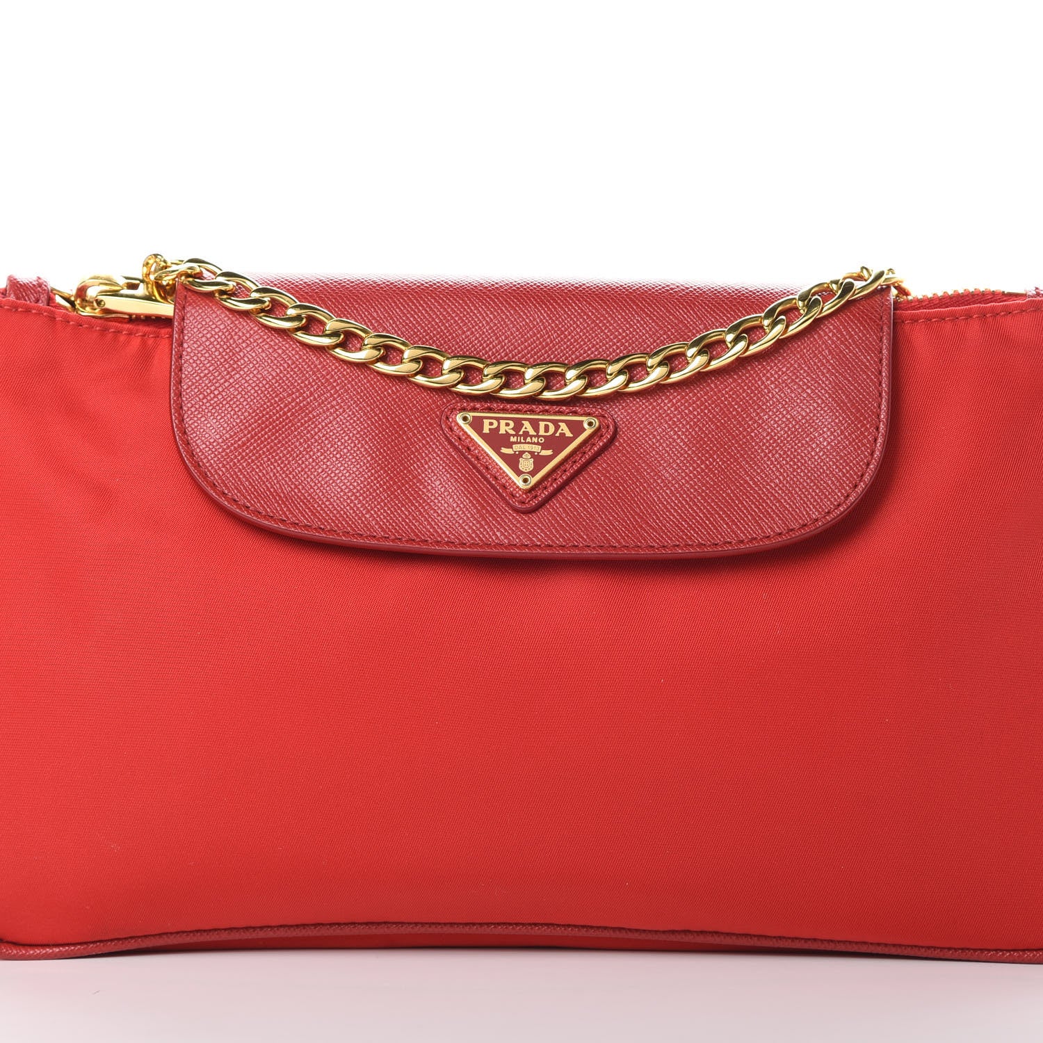 Prada Tessuto Nylon Saffiano Crossbody Bag Rosso 8 of 12