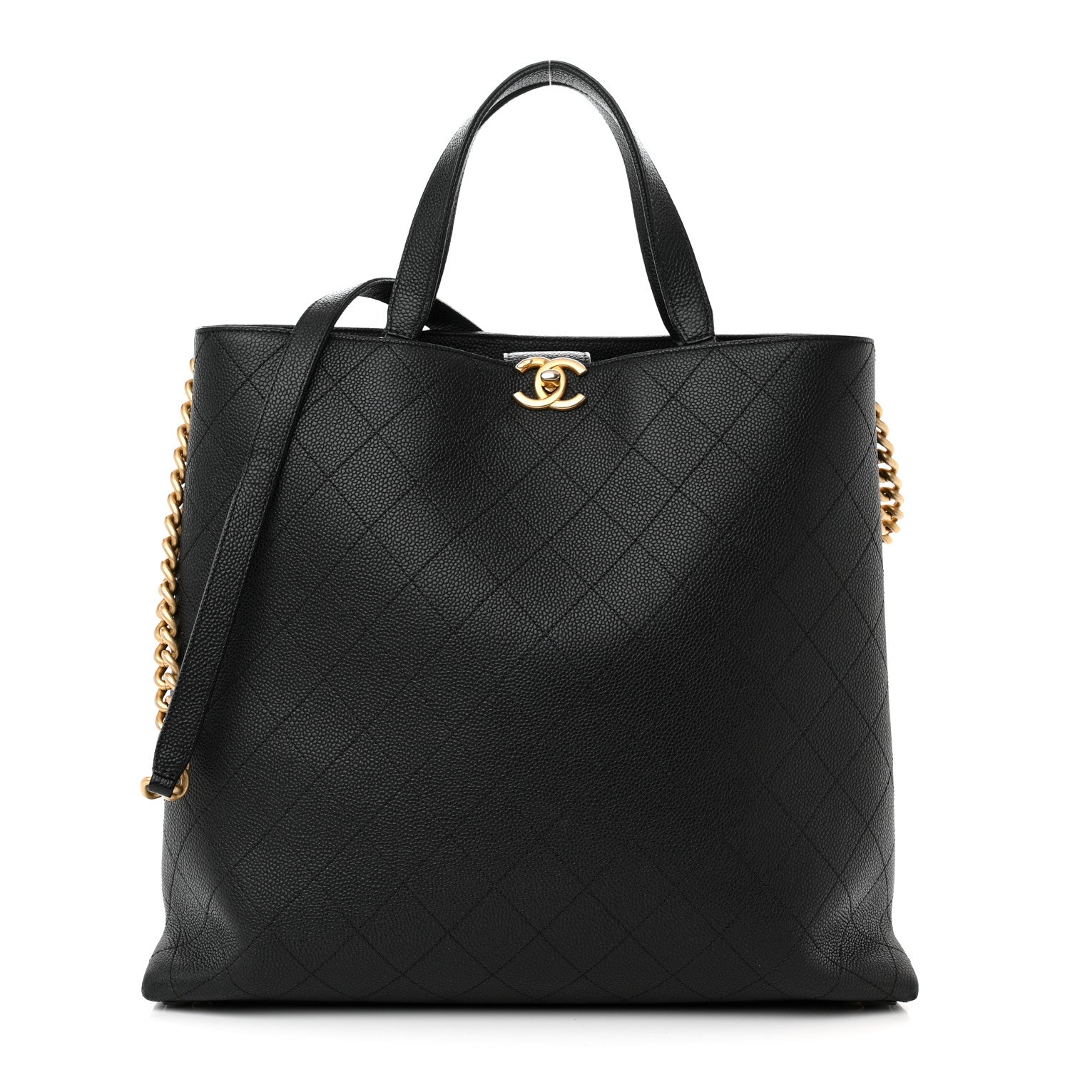Chanel Caviar Stitched Large Shopping Tote Bag Black 1 of 15