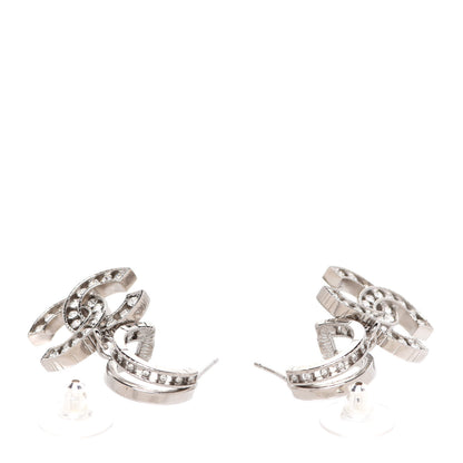 Chanel Crystal CC Drop Earrings Silver 3 of 5