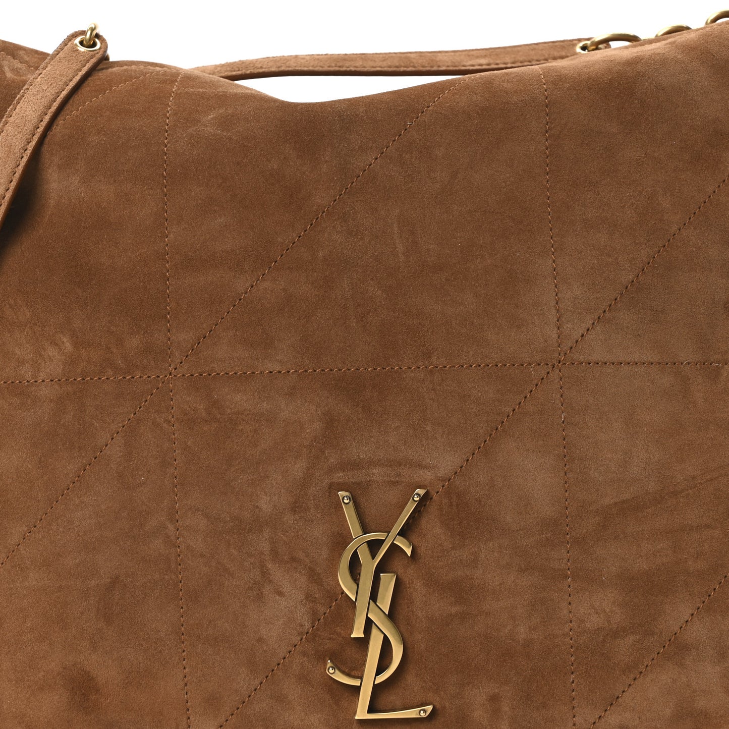 Suede Matelasse Monogram Large Jamie 4.3 Brown Caramel