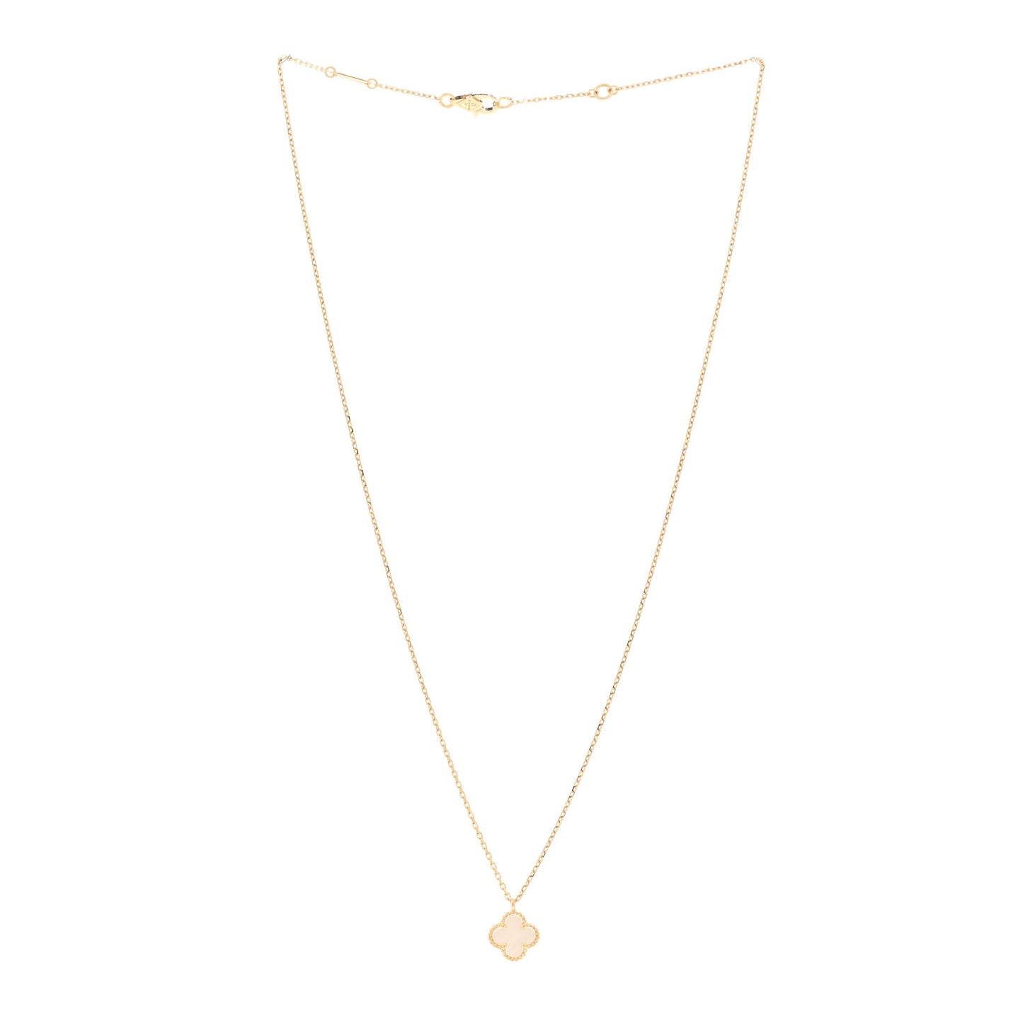 18K Yellow Gold Mother of Pearl Sweet Alhambra Pendant Necklace