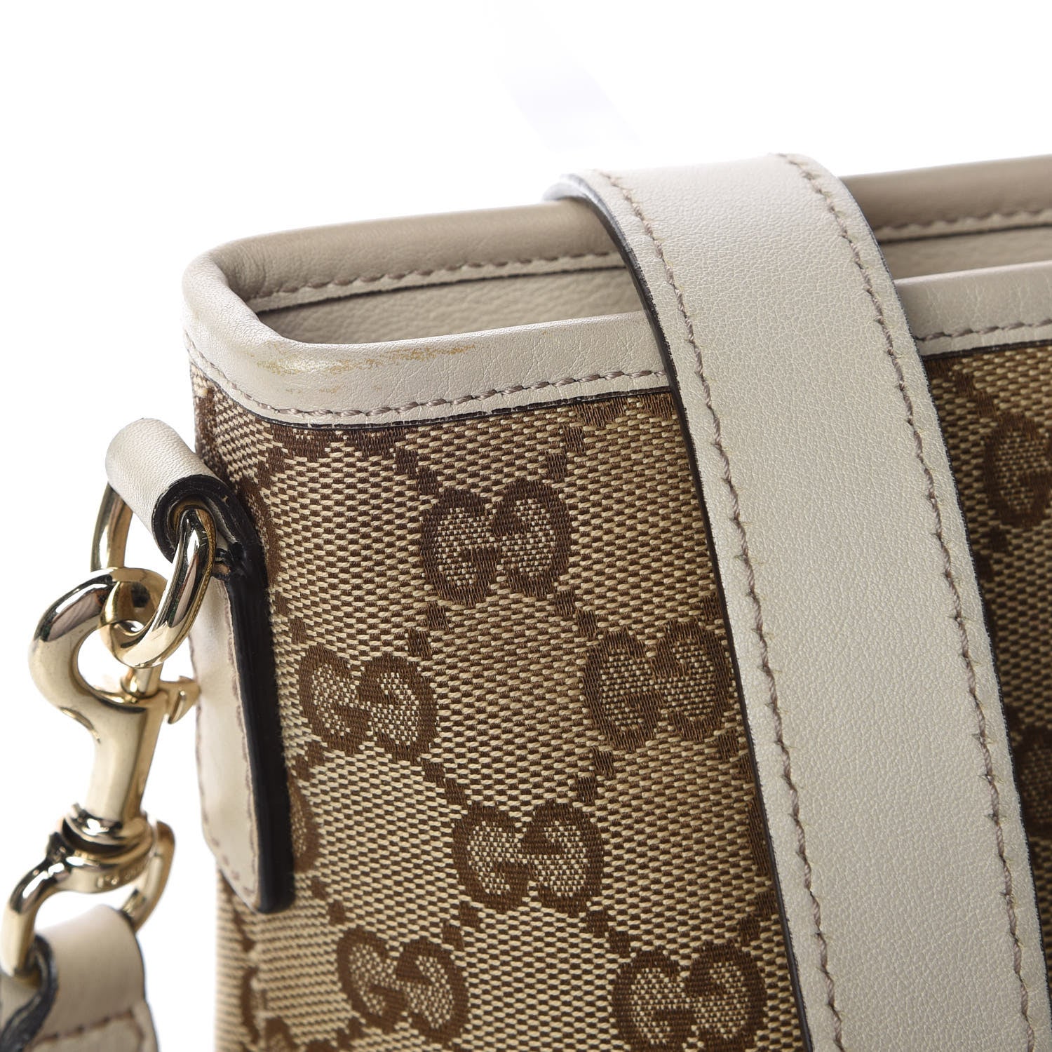 Gucci Monogram Medium Flat Messenger Bag Off White 10 of 11