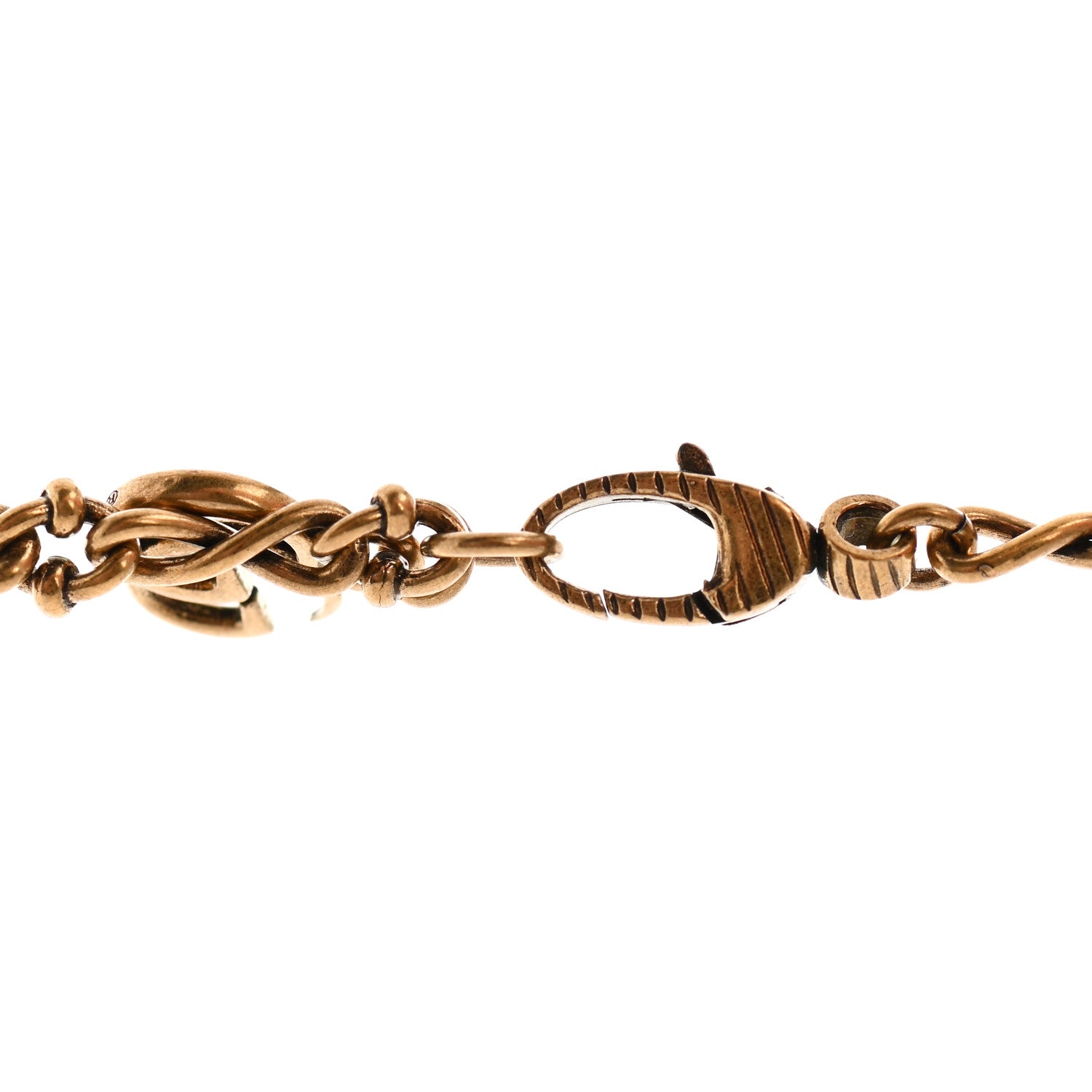Gucci Metal Crystal Butterfly Necklace Aged Gold Multicolor 6 of 6