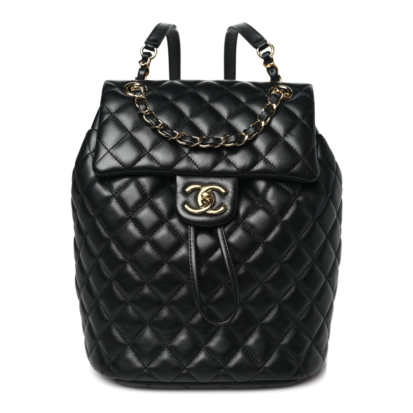 Lambskin Quilted Small Urban Spirit Backpack Black