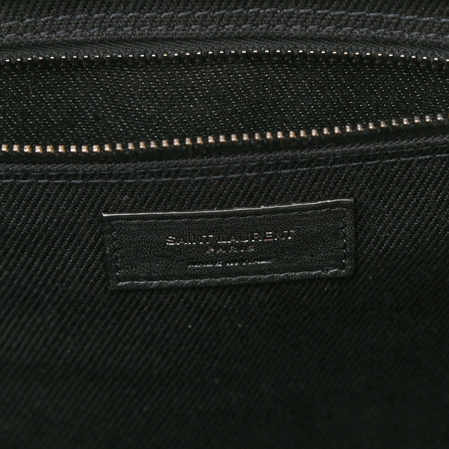 Saint Laurent Linen Calfskin Rive Gauche Tote Black 6 of 8
