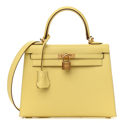 Hermes Epsom Kelly Sellier 25 Jaune Poussin 1 of 11