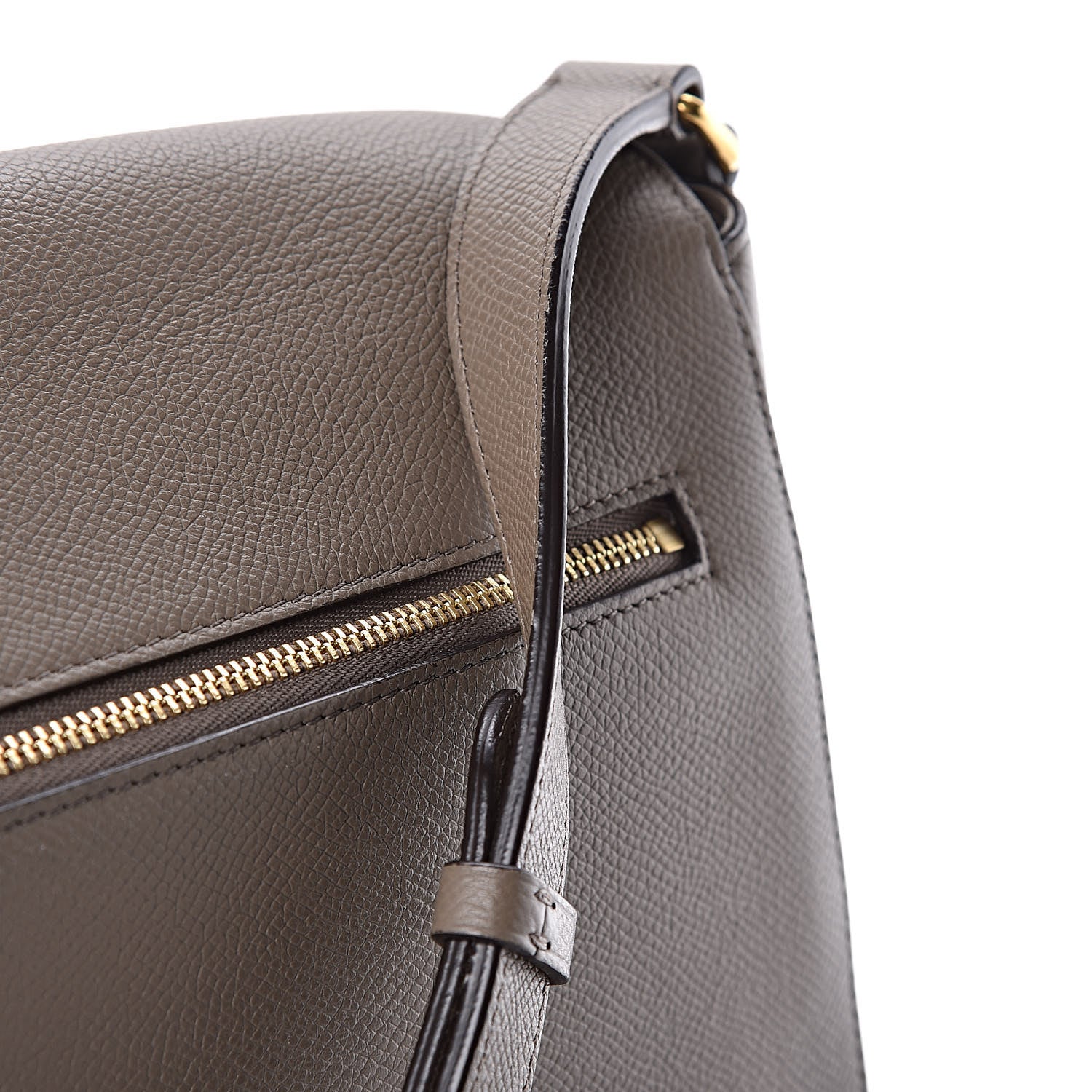 Celine Grained Calfskin Medium Trotteur Taupe 9 of 12