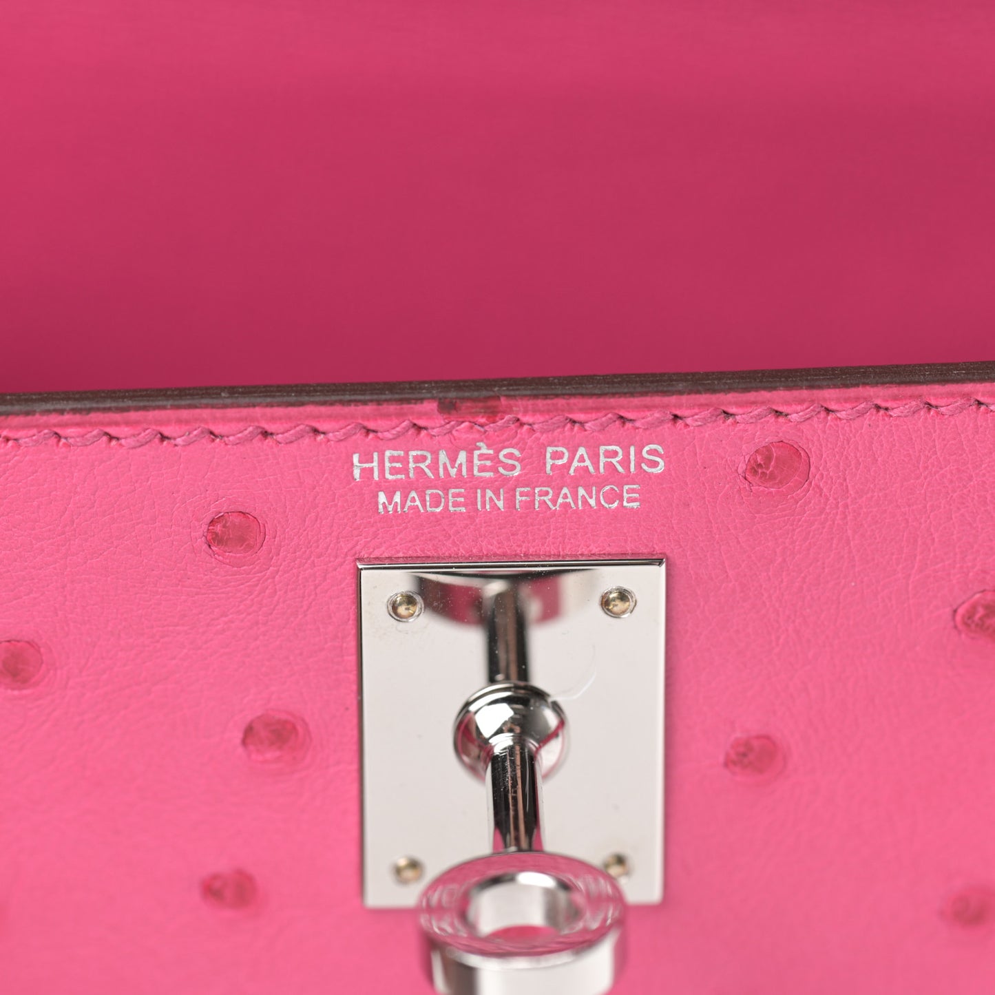Ostrich Kelly Sellier Mini 20 Rose Tyrien