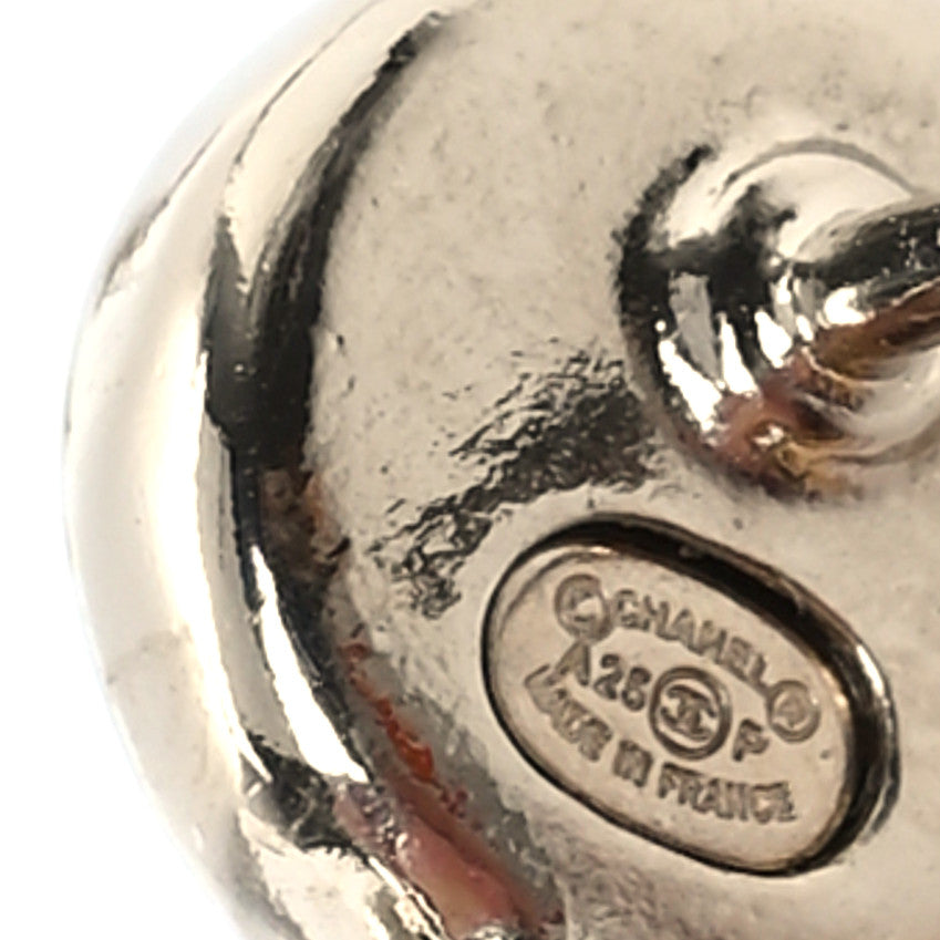 Pearl Enamel CC Drop Earrings Pink