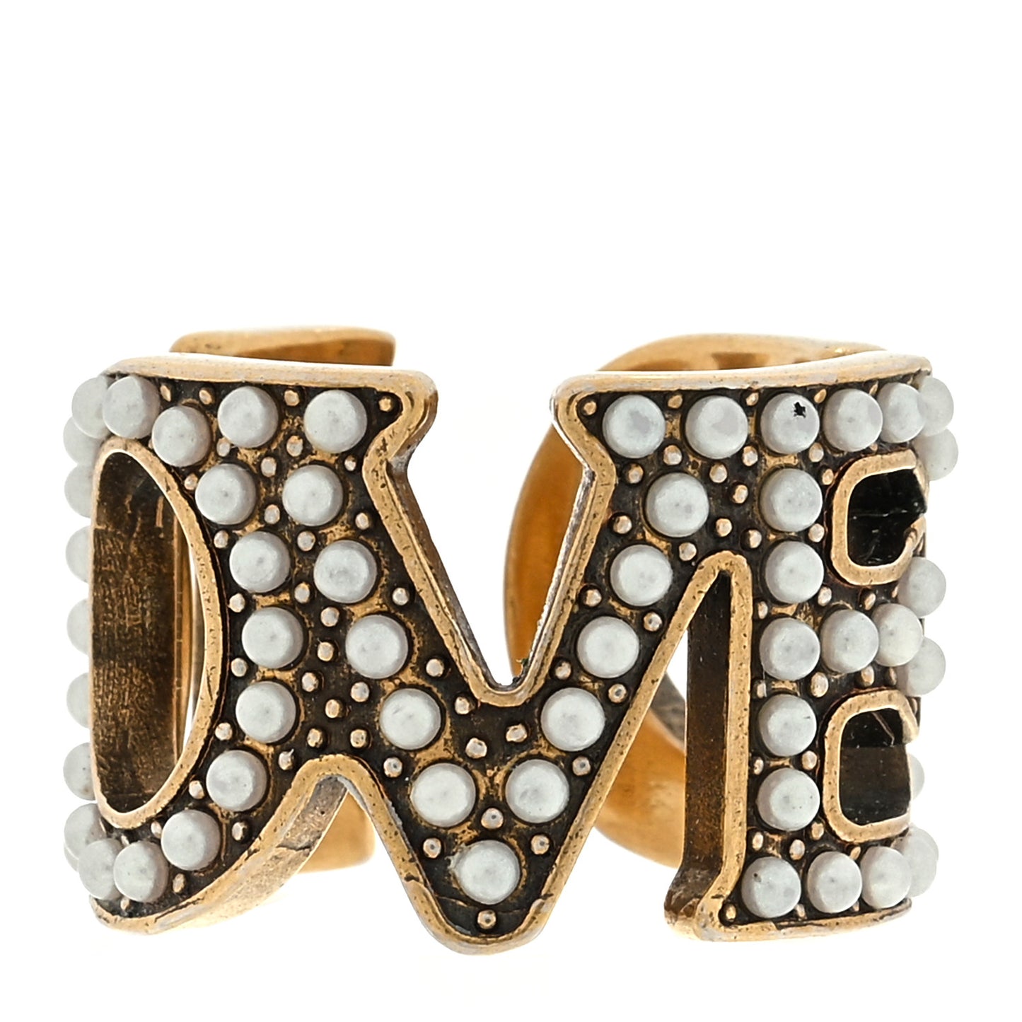 Metal Pearl Loved Ring 50 5.25 Aged Gold