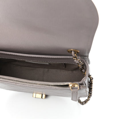 Chanel Shiny Calfskin Goatskin Quilted Small Coco Curve Messenger Flap Grey 5 of 10