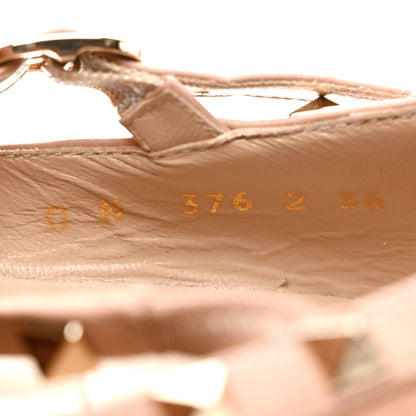 Valentino Garavani Pebbled Calfskin Rockstud Cage Ballerina Flats 36 Skin Sorbet 8 of 8