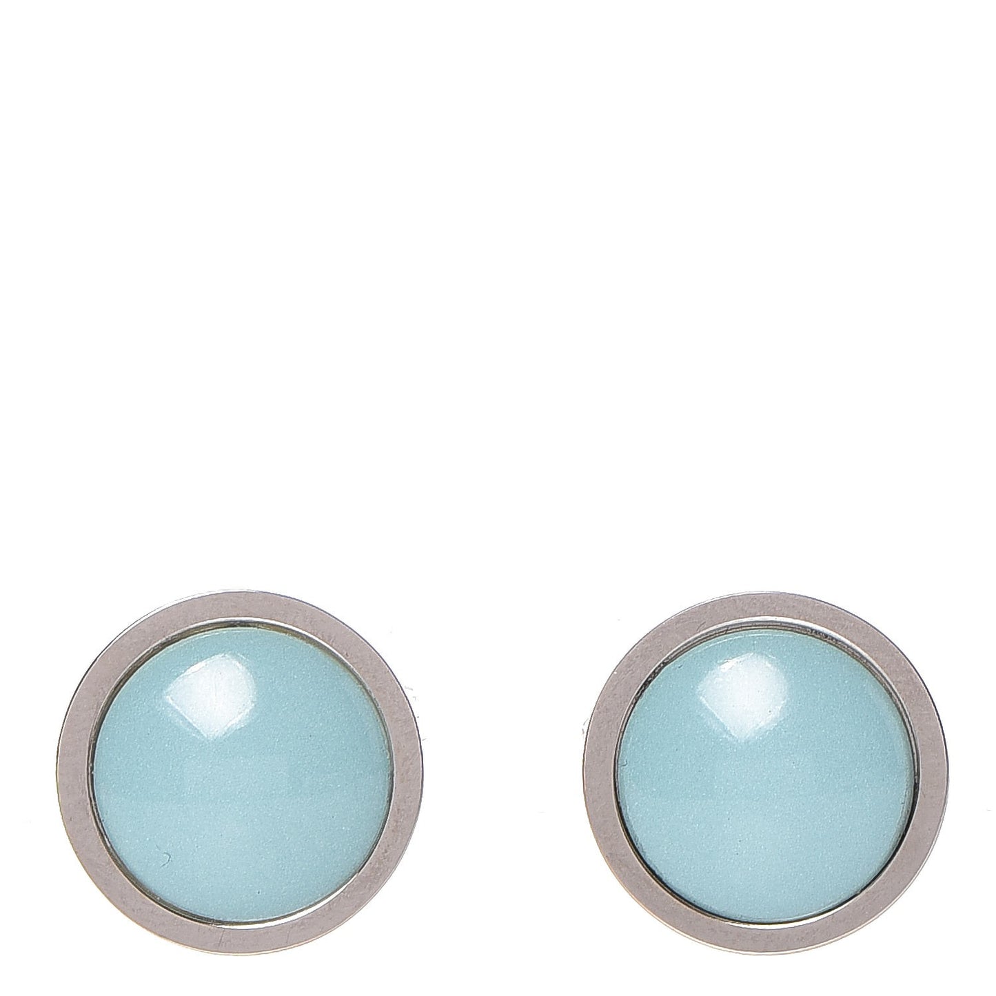 Enamel Eclipse Clip On Earrings Turquoise