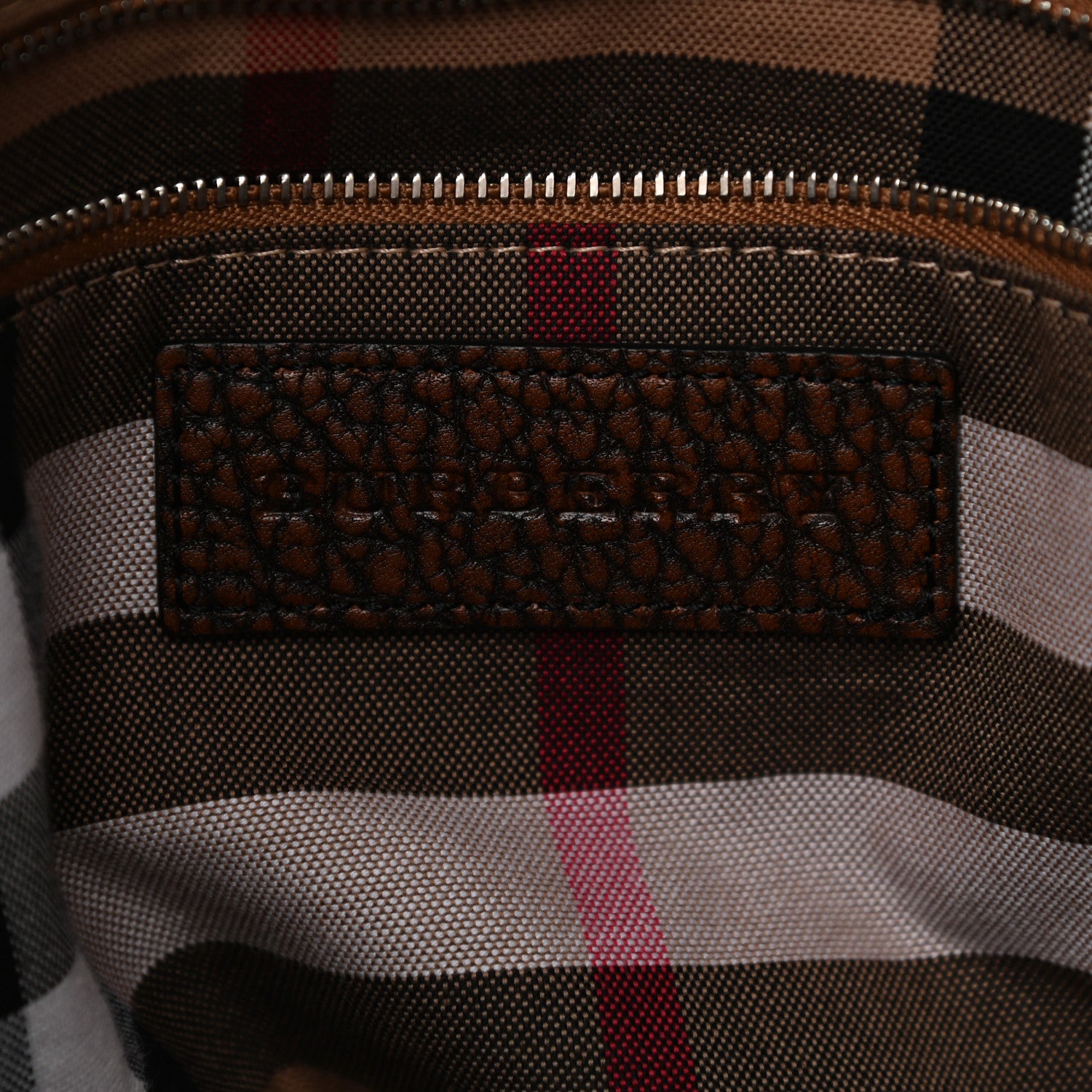 Burberry Grainy Calfskin House Check Medium Maidstone Dark Brown 6 of 14
