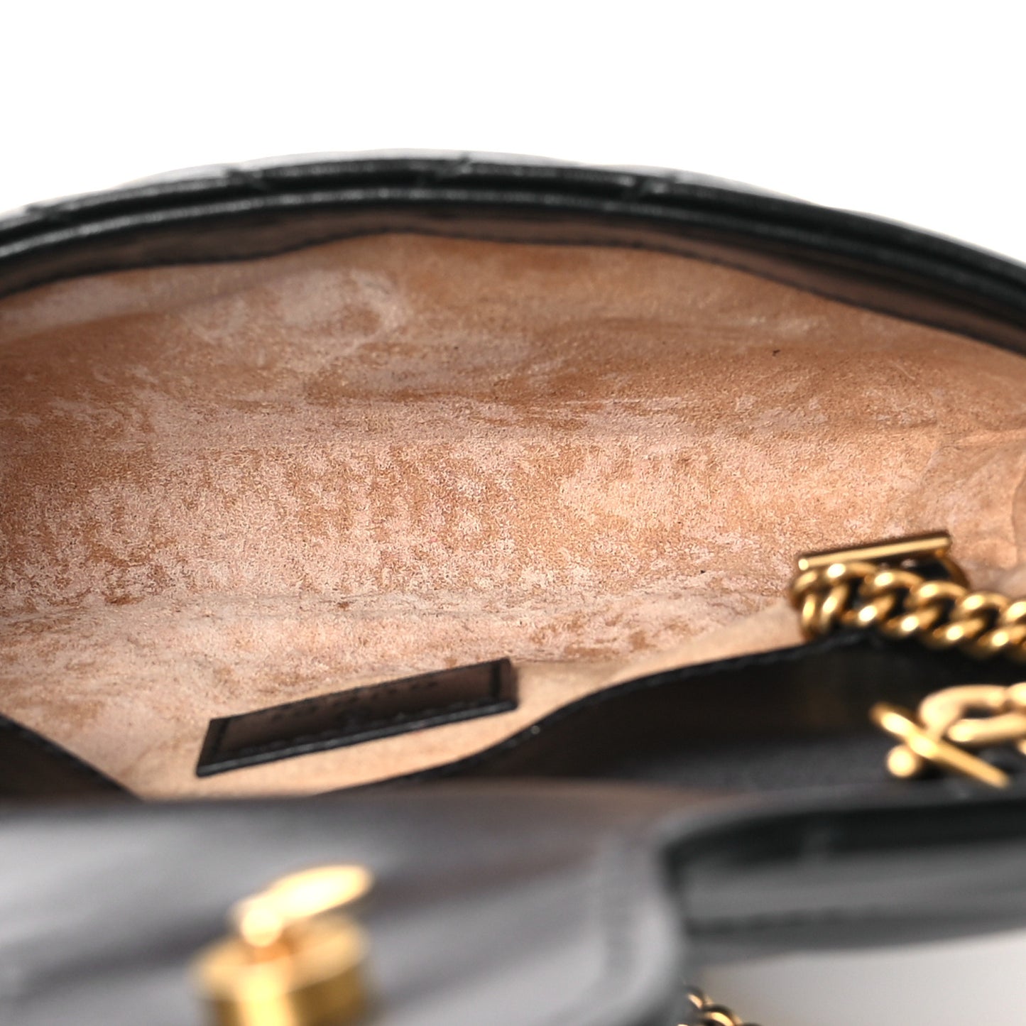 Calfskin Matelasse Super Mini GG Marmont Shoulder Bag Black