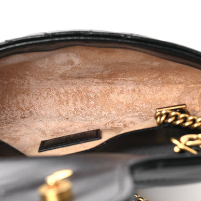 Gucci Calfskin Matelasse Super Mini GG Marmont Shoulder Bag Black 5 of 11