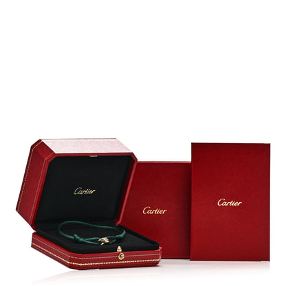 Cartier 18K Pink Yellow White Gold Trinity Adjustable Cord Bracelet Green 6 of 6
