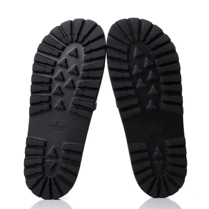 Gucci Rubber Web Mens Lug Sole Slide Sandals 10 Black Green Red 7 of 9