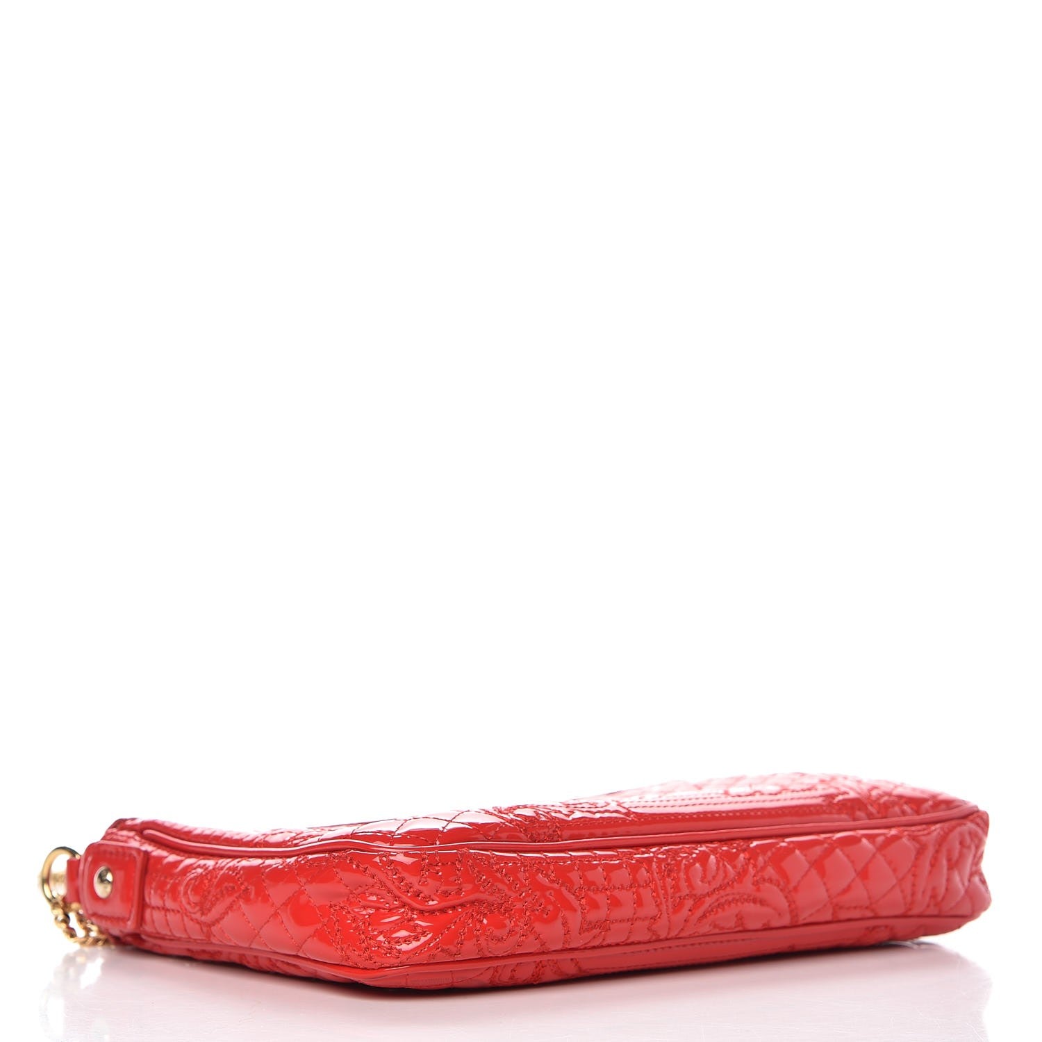 Versace Patent Barocco Quilted Vanitas Chain Crossbody Bag Red 4 of 6