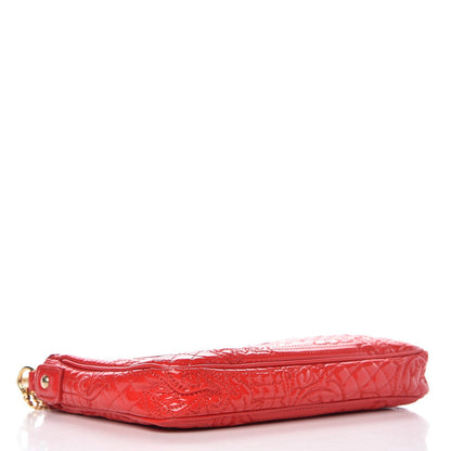 Versace Patent Barocco Quilted Vanitas Chain Crossbody Bag Red 4 of 6