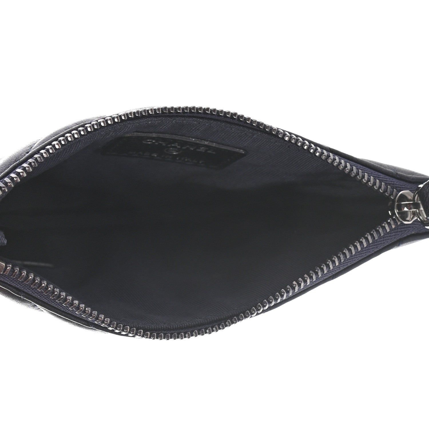 Chanel Lambskin Chevron Quilted Studded Small Cosmetic Case Dark Navy 5 of 7
