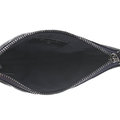 Chanel Lambskin Chevron Quilted Studded Small Cosmetic Case Dark Navy 5 of 7