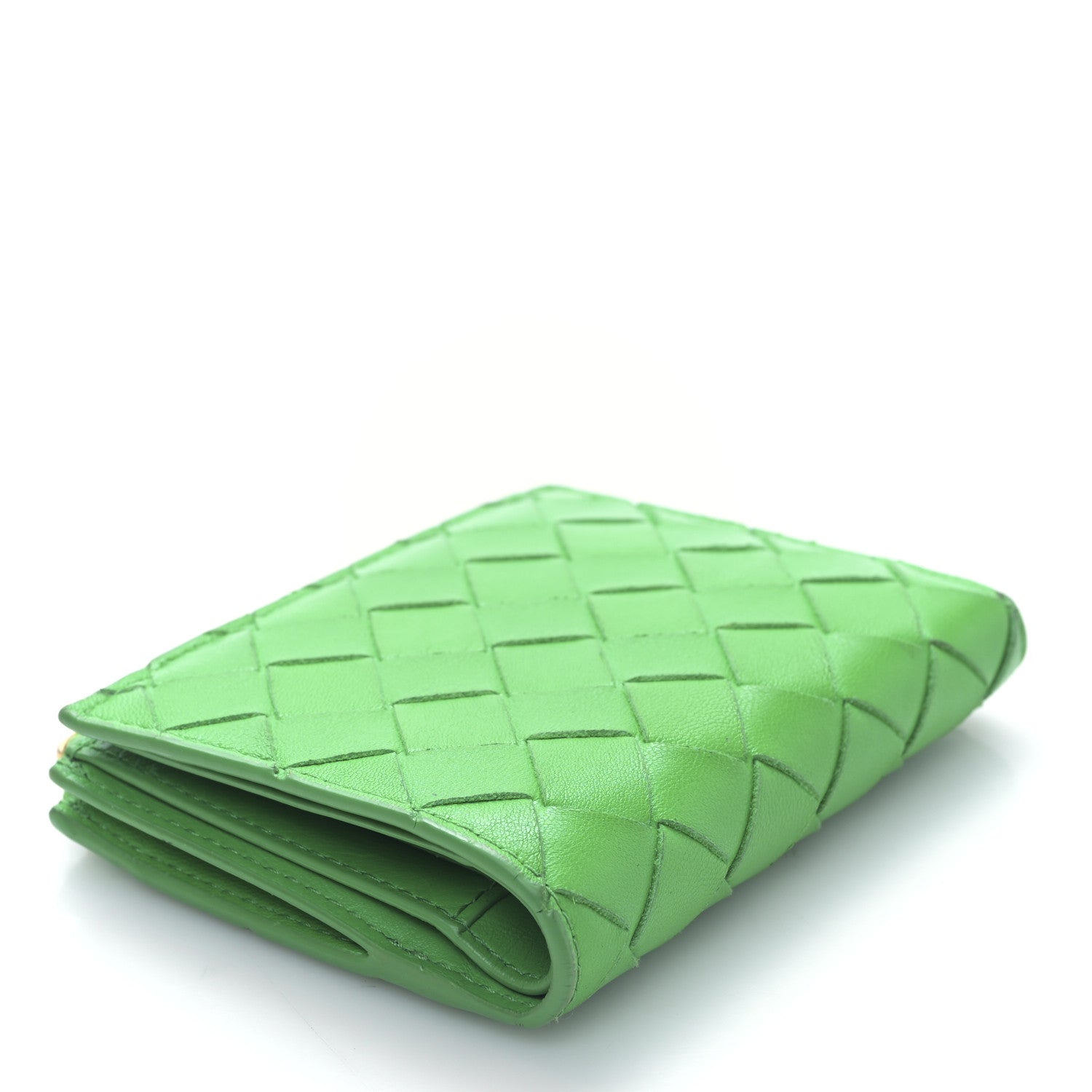 Bottega Veneta Nappa Intrecciato Bifold Zip Wallet Grass 4 of 9