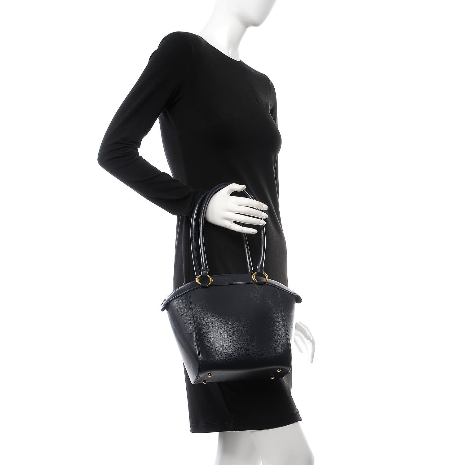 Delvaux Grained Calfskin Charme Tote Jumping Marine 3 of 10