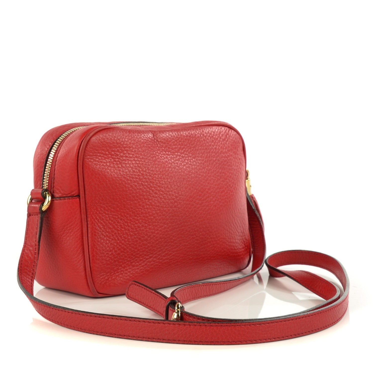 Gucci Pebbled Calfskin Small Soho Disco Bag Vibrant Red 3 of 6