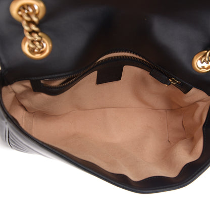 Gucci Calfskin Matelasse Small GG Marmont Shoulder Bag Black 4 of 9