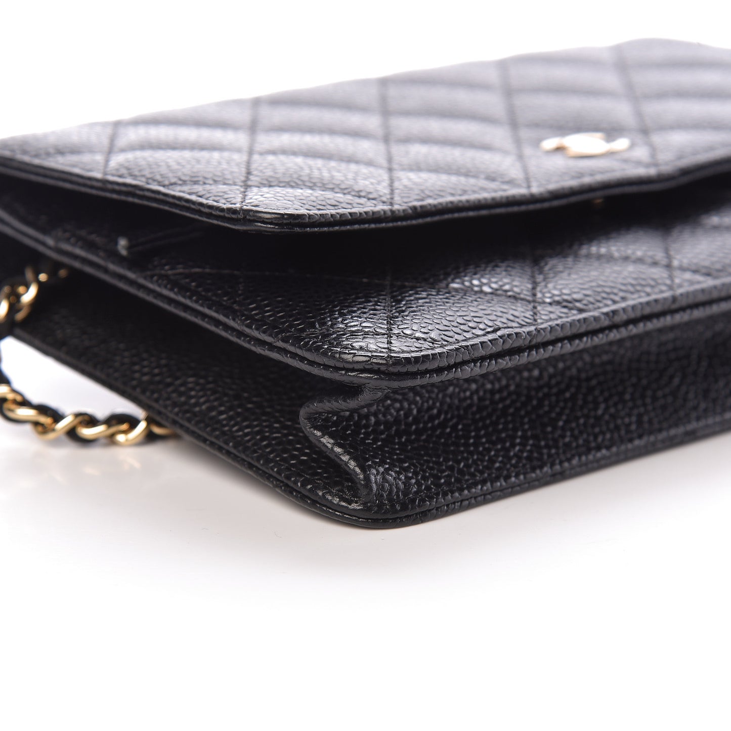 Caviar Quilted Wallet On Chain WOC Black