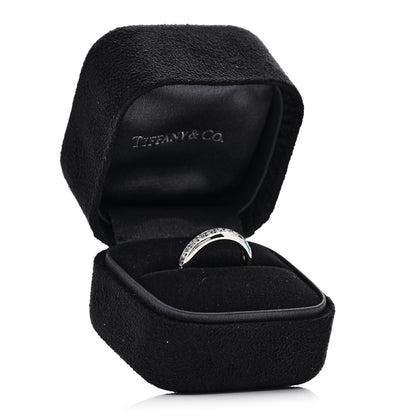 Tiffany Platinum Diamond Princess Lucida Half Circle Wedding Band Ring 46 3.75 6 of 6