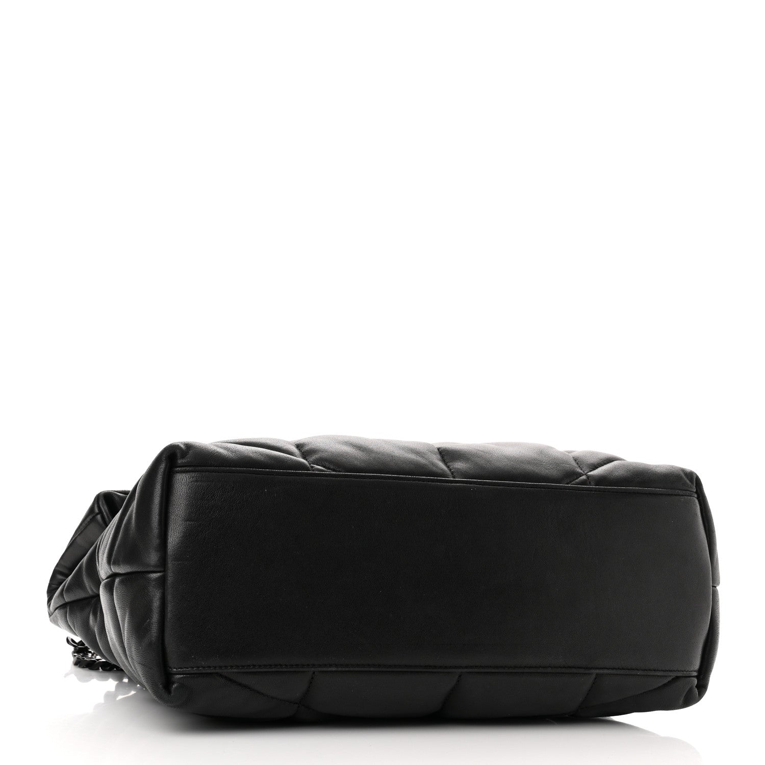 Saint Laurent Lambskin Quilted Monogram Monochrome Medium Loulou Puffer Chain Satchel Black 4 of 12
