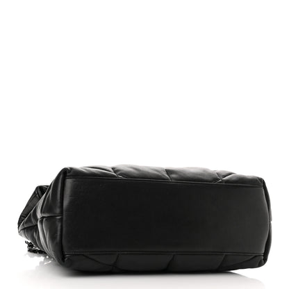 Saint Laurent Lambskin Quilted Monogram Monochrome Medium Loulou Puffer Chain Satchel Black 4 of 12