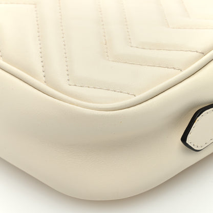 Gucci Calfskin Matelasse Mini GG Marmont Chain Shoulder Bag White 12 of 13